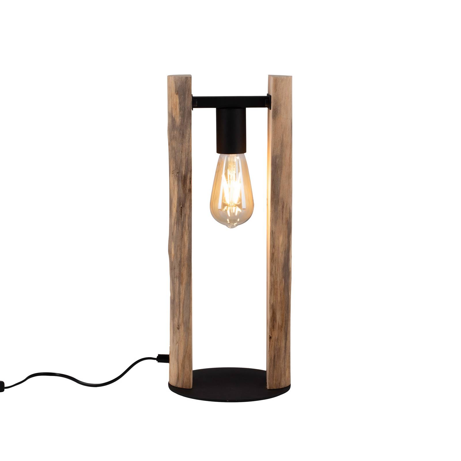 Fából készült rönk asztali lámpa