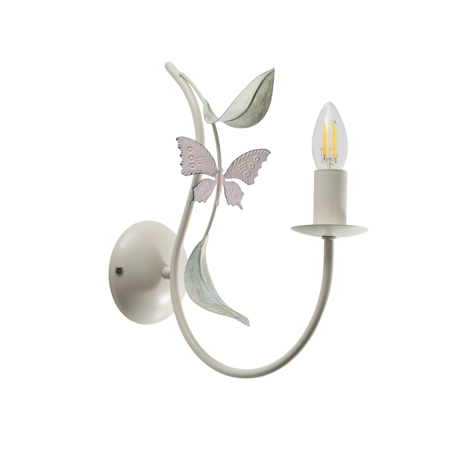 Aplique de pared Summer, blanco/verde/rosa, ancho 11 cm, acero