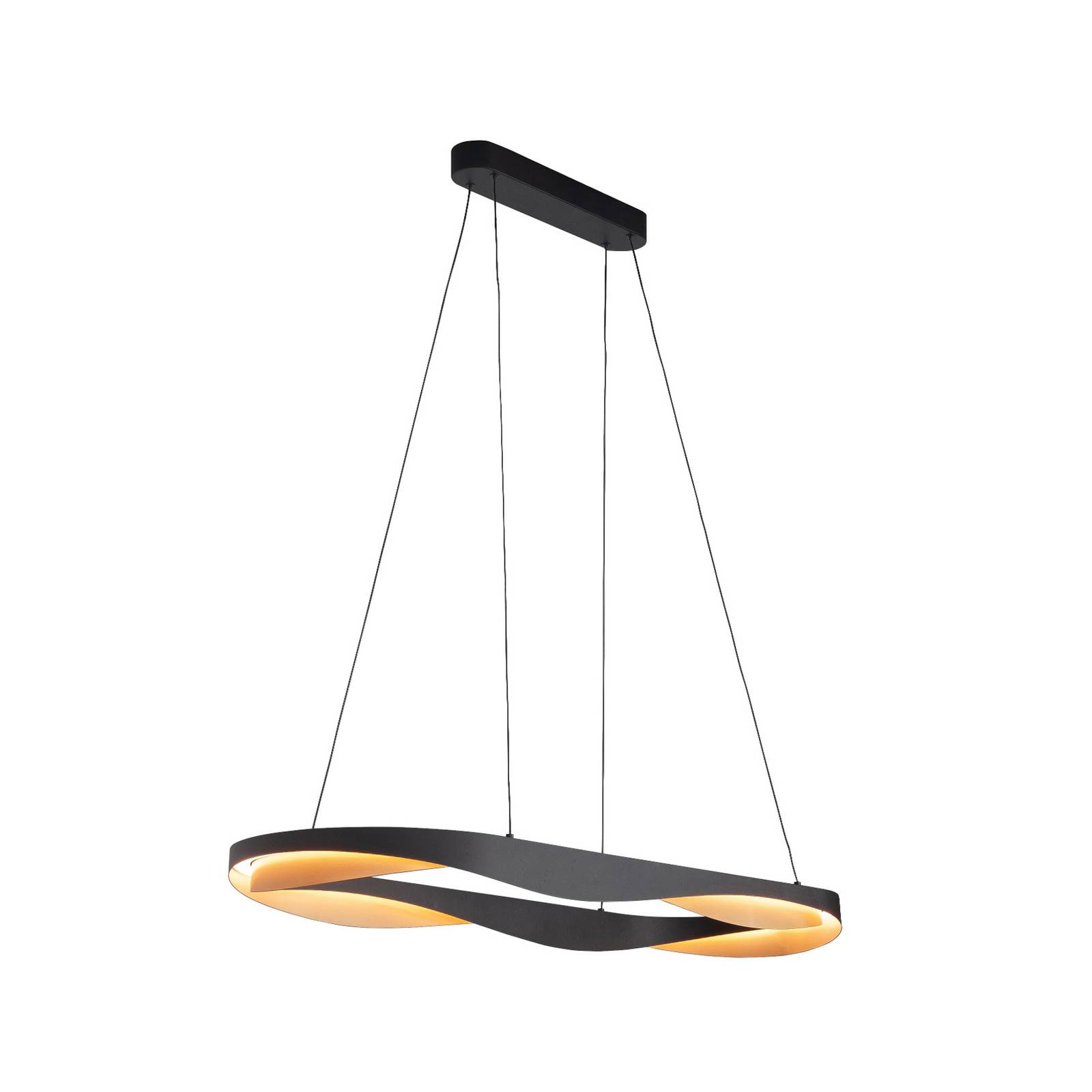 HighLight Suspension LED Ascoli, 100 x 36 cm noir/or, métal, intensité variable