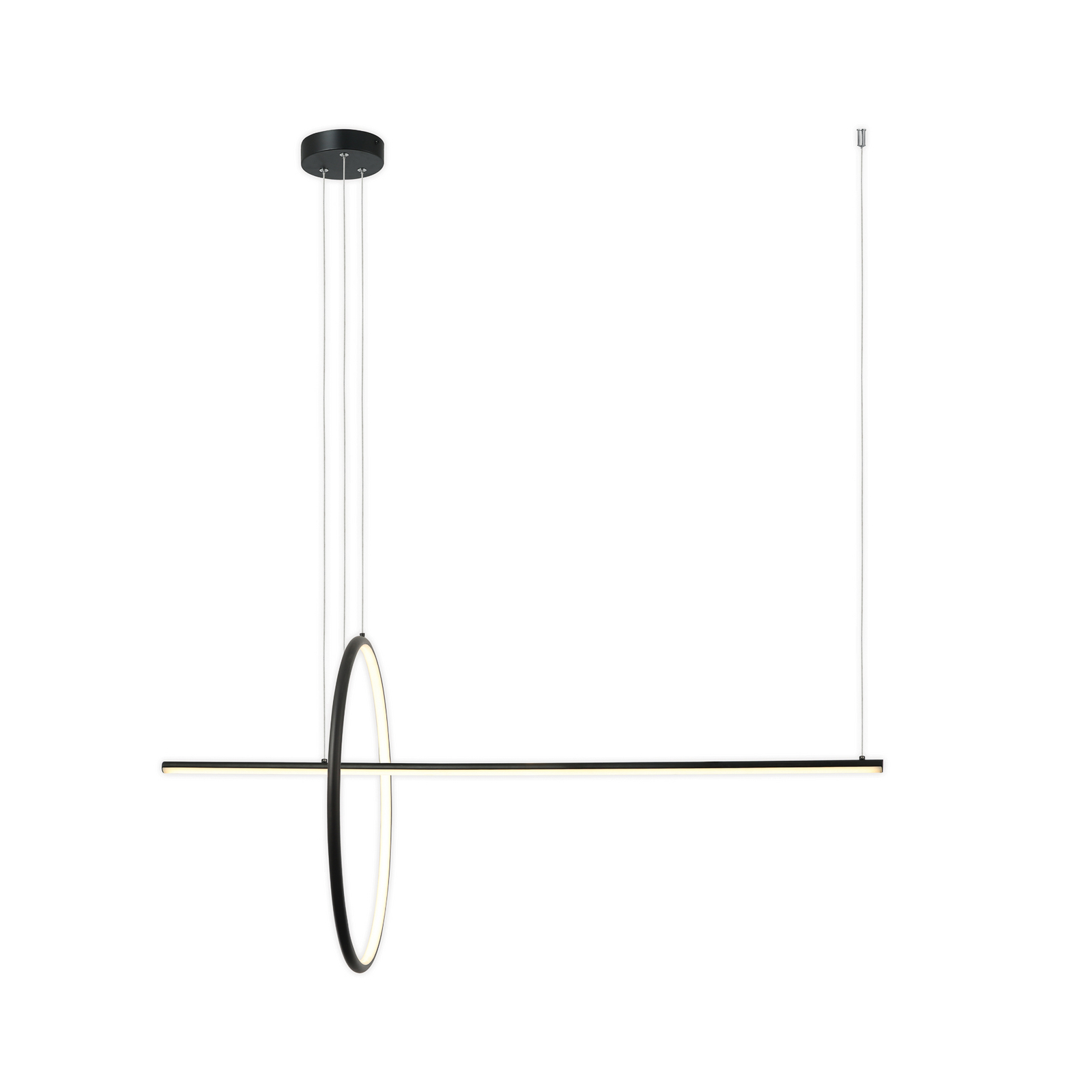 Lampada LED a sospensione 20128, nero opaco, lunghezza 122 cm, metallo, Lampada LED a sospensione 20128, nero opaco, lunghezza 122 cm, metallo,
