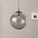 Hanglamp Esme, glas, grafiet-transparant, 1-lamp, Ø 35 cm