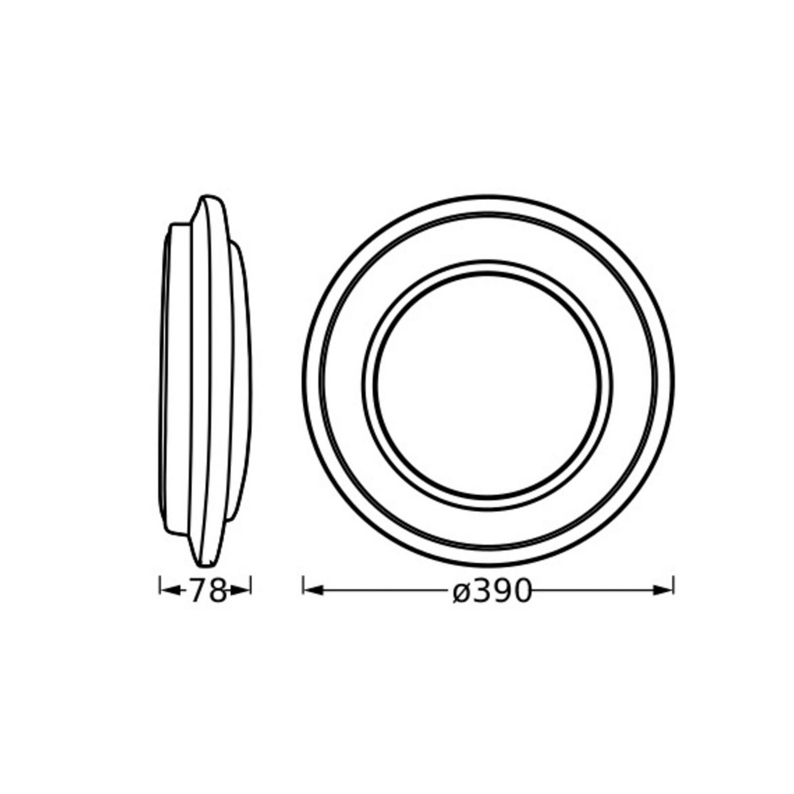 Plafonnier LED OSRAM ORBIS BERLIN, argent, Ø 39 cm Métal
