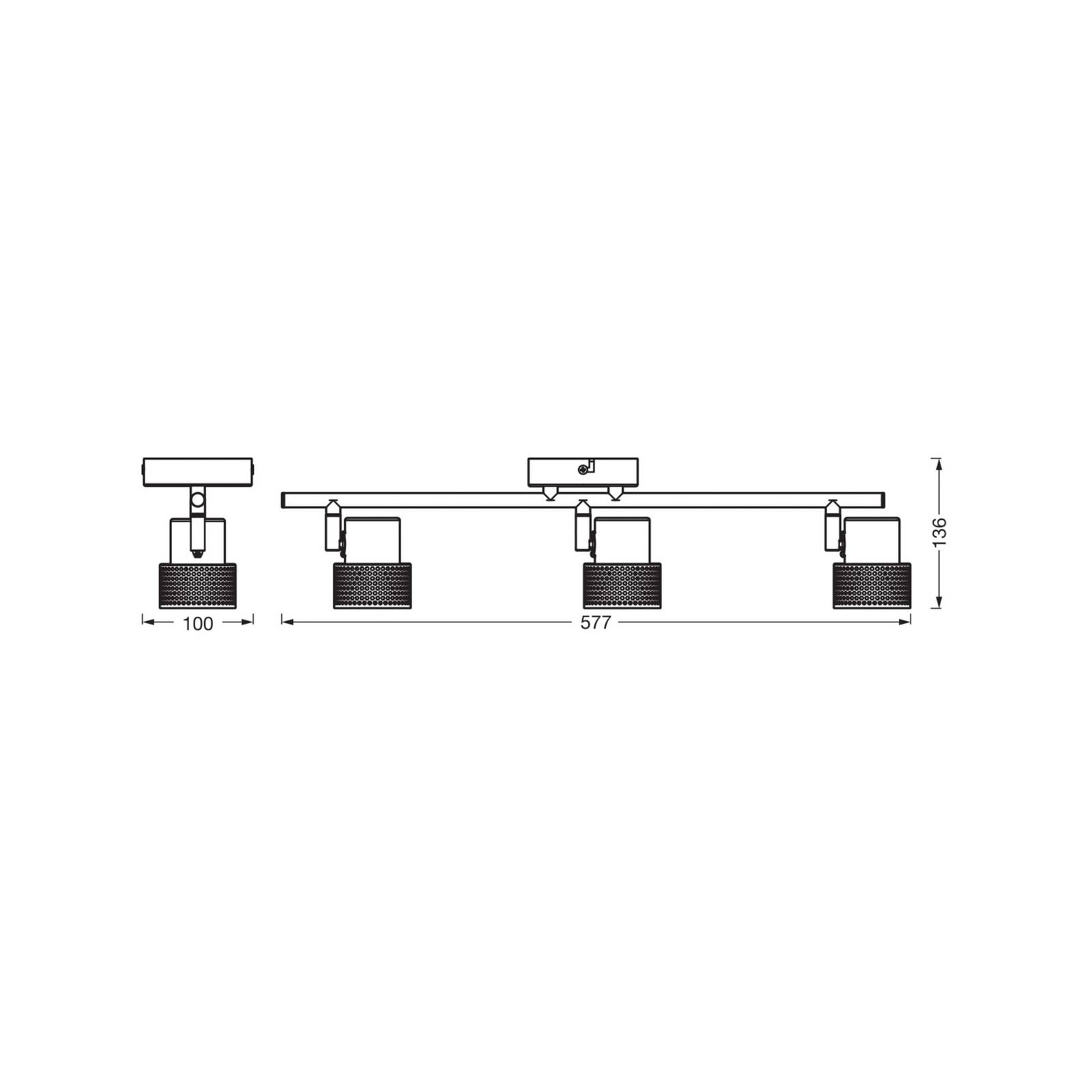 Reflektor sufitowy OSRAM CORK, biały, 3 spoty świetlne, GU10-LED, 927,
