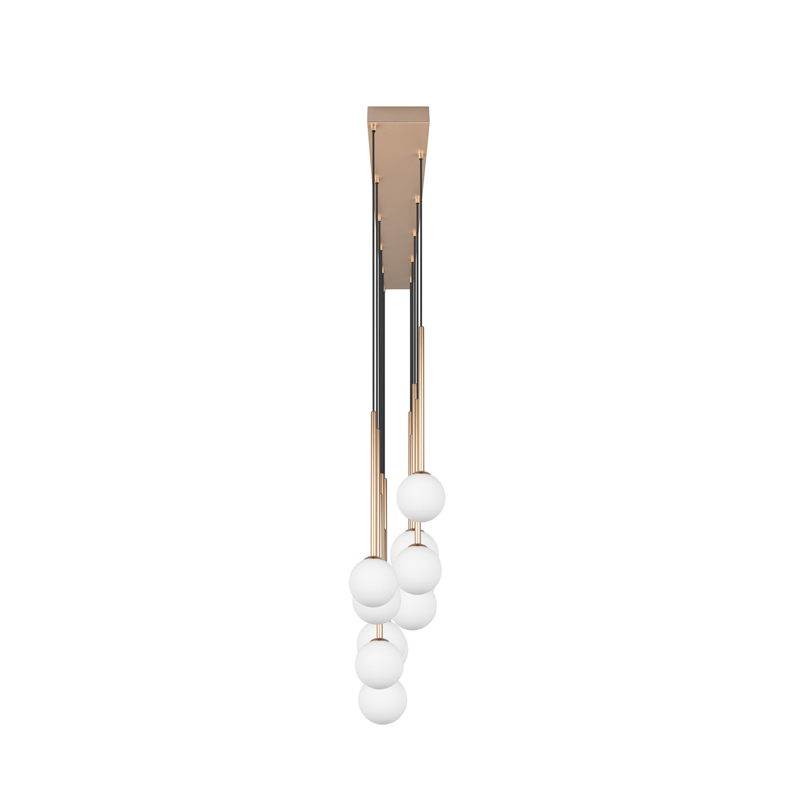 Piekaramā lampa „Firano“, zelta krāsā, garums 129 cm, metāls, 11 spuldzes. Piekaramā lampa „Firano“, zelta krāsā, garums 129 cm, metāls, 11 spuldzes.