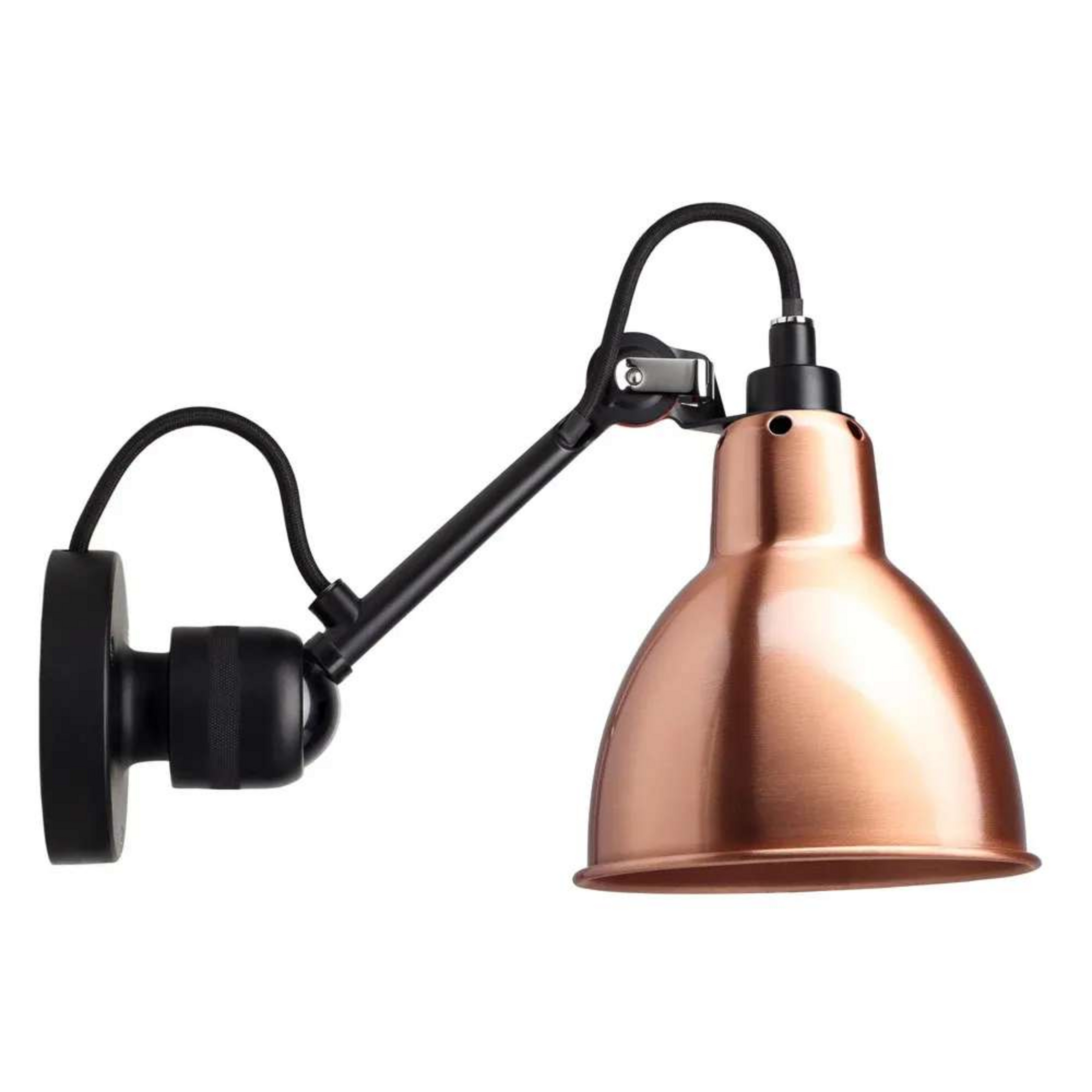 304 Applique Murale Noir/Cuivre/Blanc - Lampe Gras