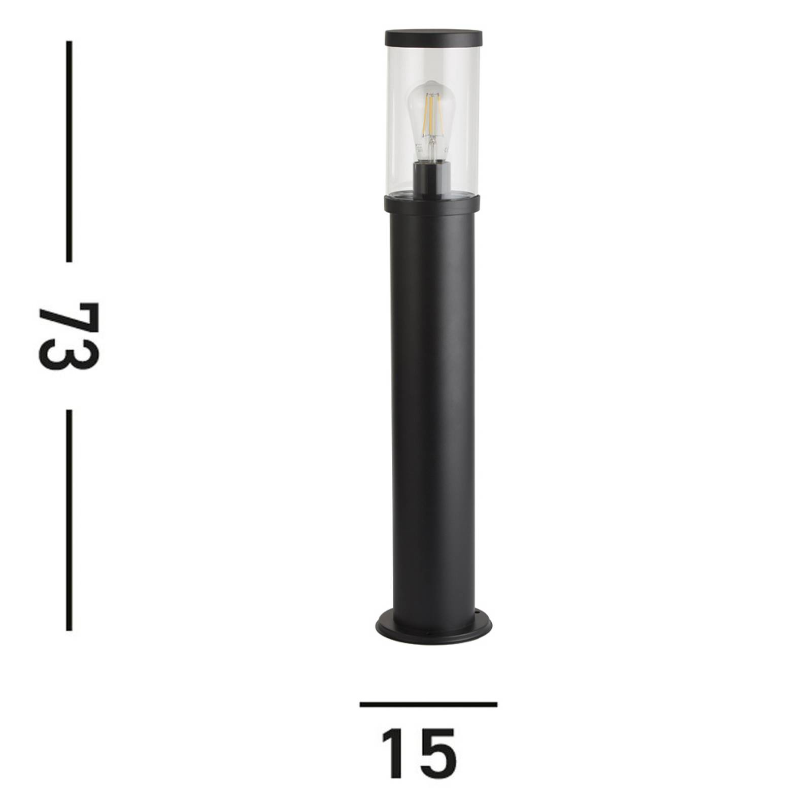 Pollerleuchte Bakerloo, IP44, schwarz, Höhe 73 cm, Metall günstig online kaufen