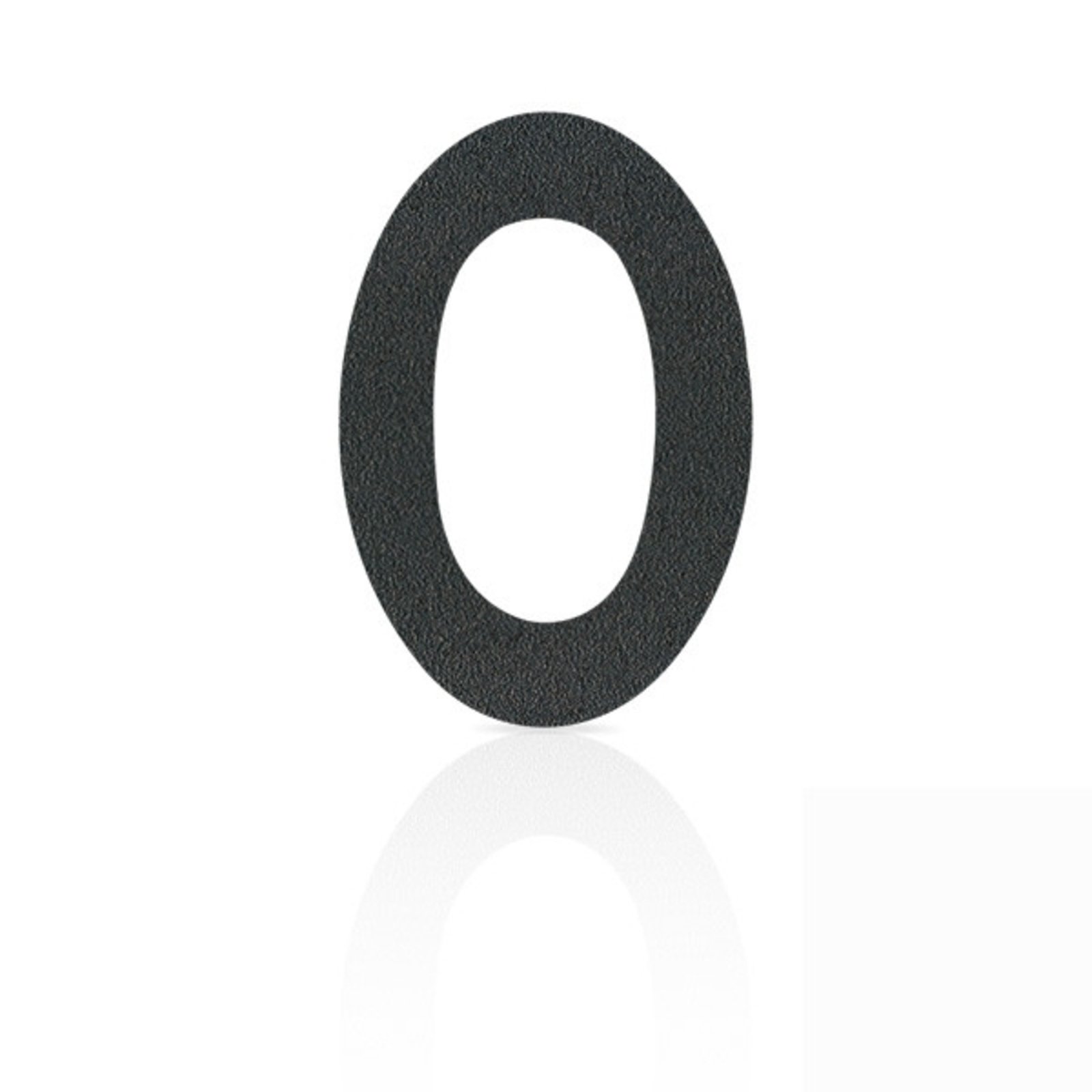 Husnummer i rostfritt stål, siffran 0, grafitgrå