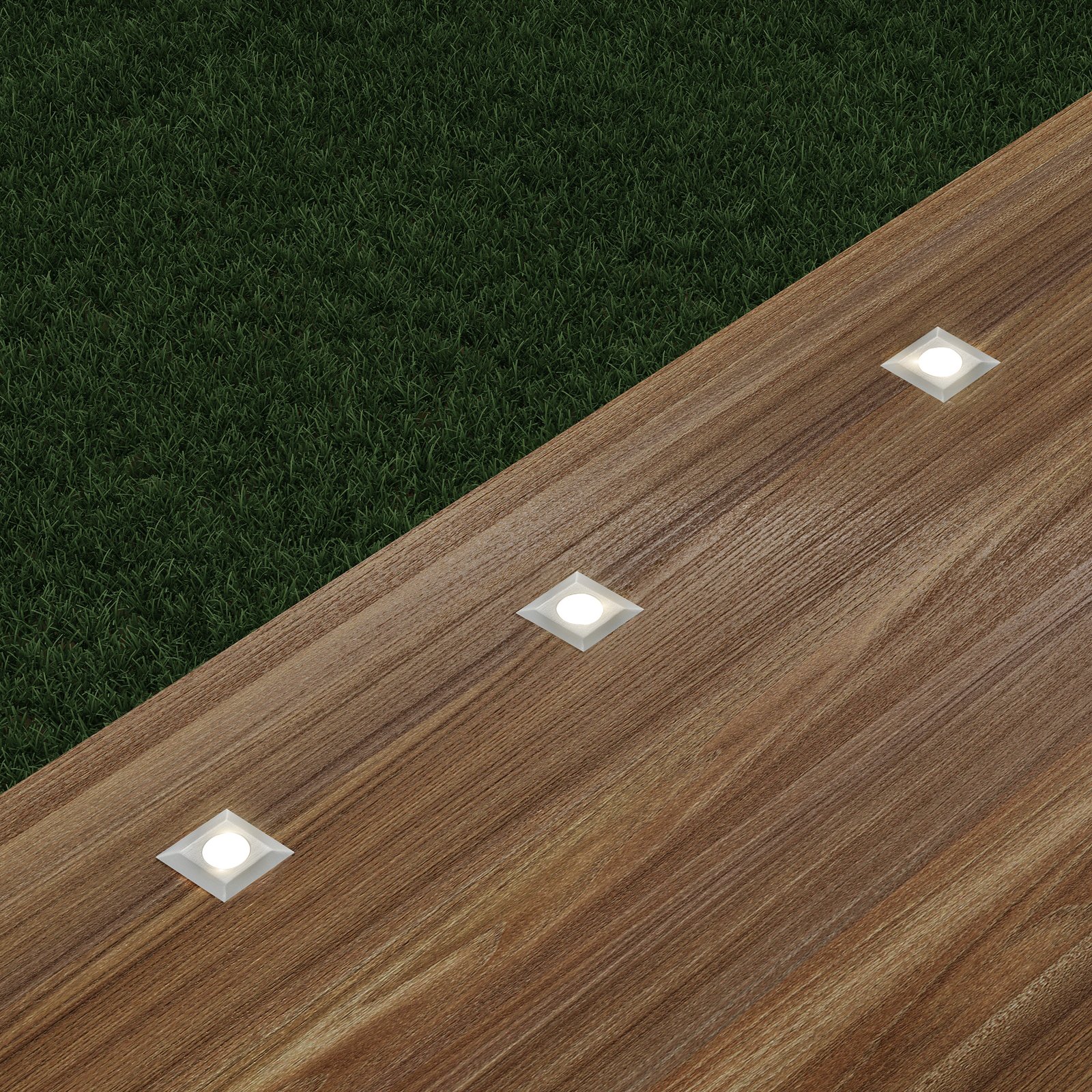 Lindby Gracelle LED deck light, set of 3, angular