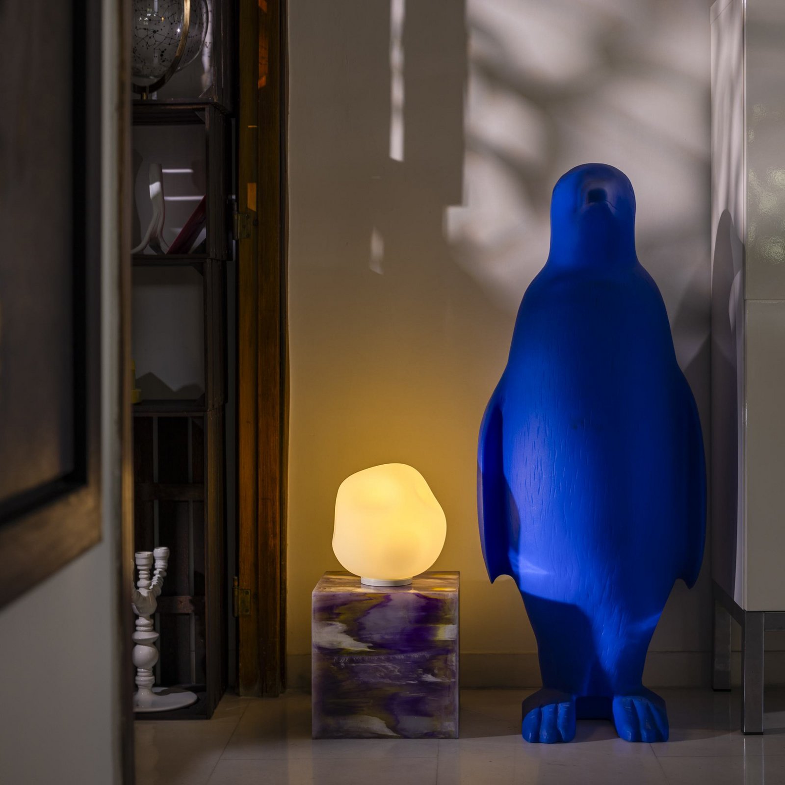 Hoba Media Tischlampe, Ø 24 cm, dimmbar, Glas - Foscarini