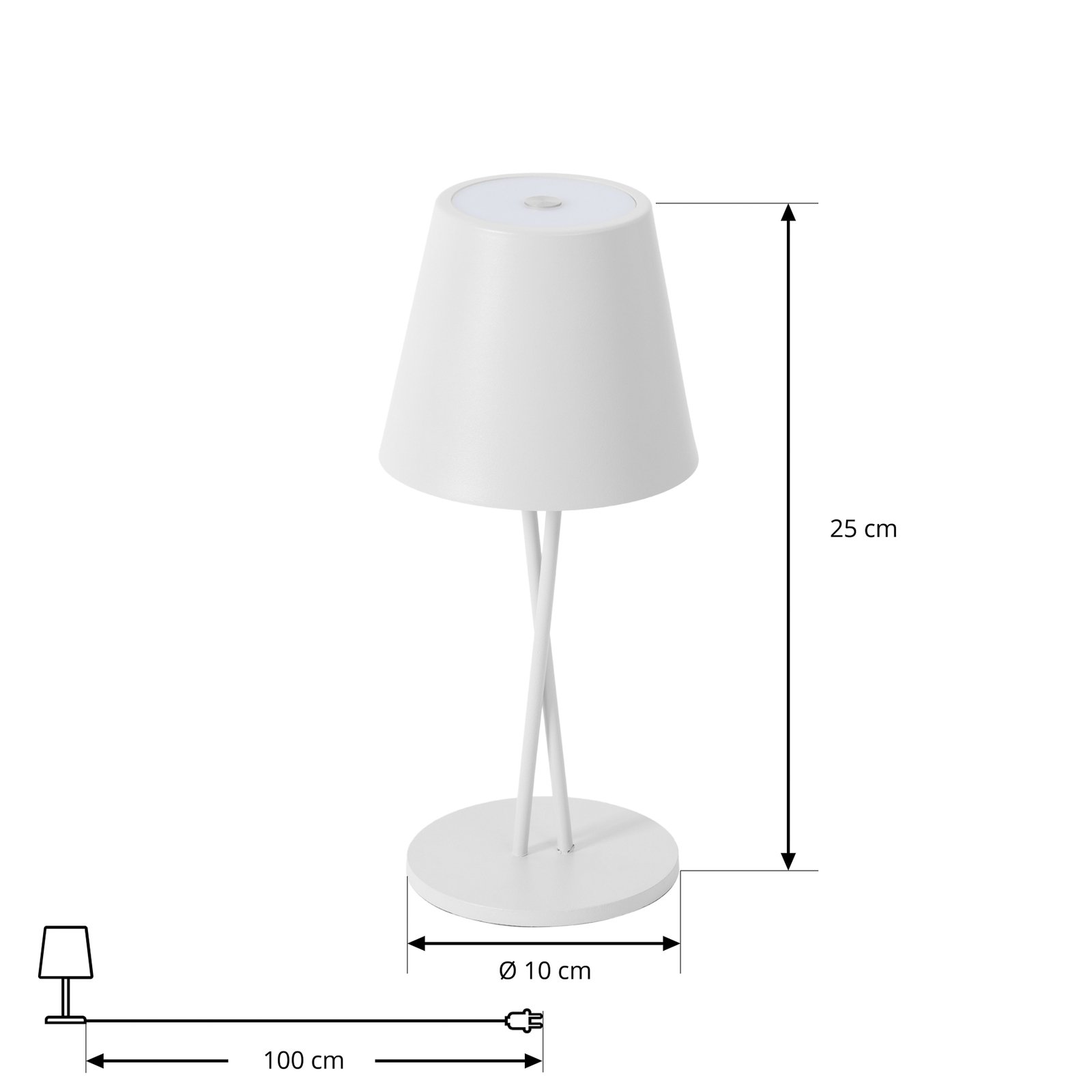 Janea Cross Portable Table Lamp Dim. IP54 White - Lindby
