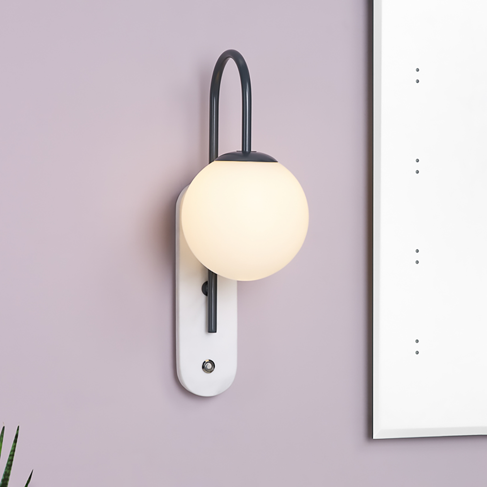 Deuce wall lamp with a marble wall mount