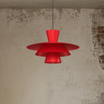 Hängeleuchte Plato, rot, Metall, Ø 38 cm, E27