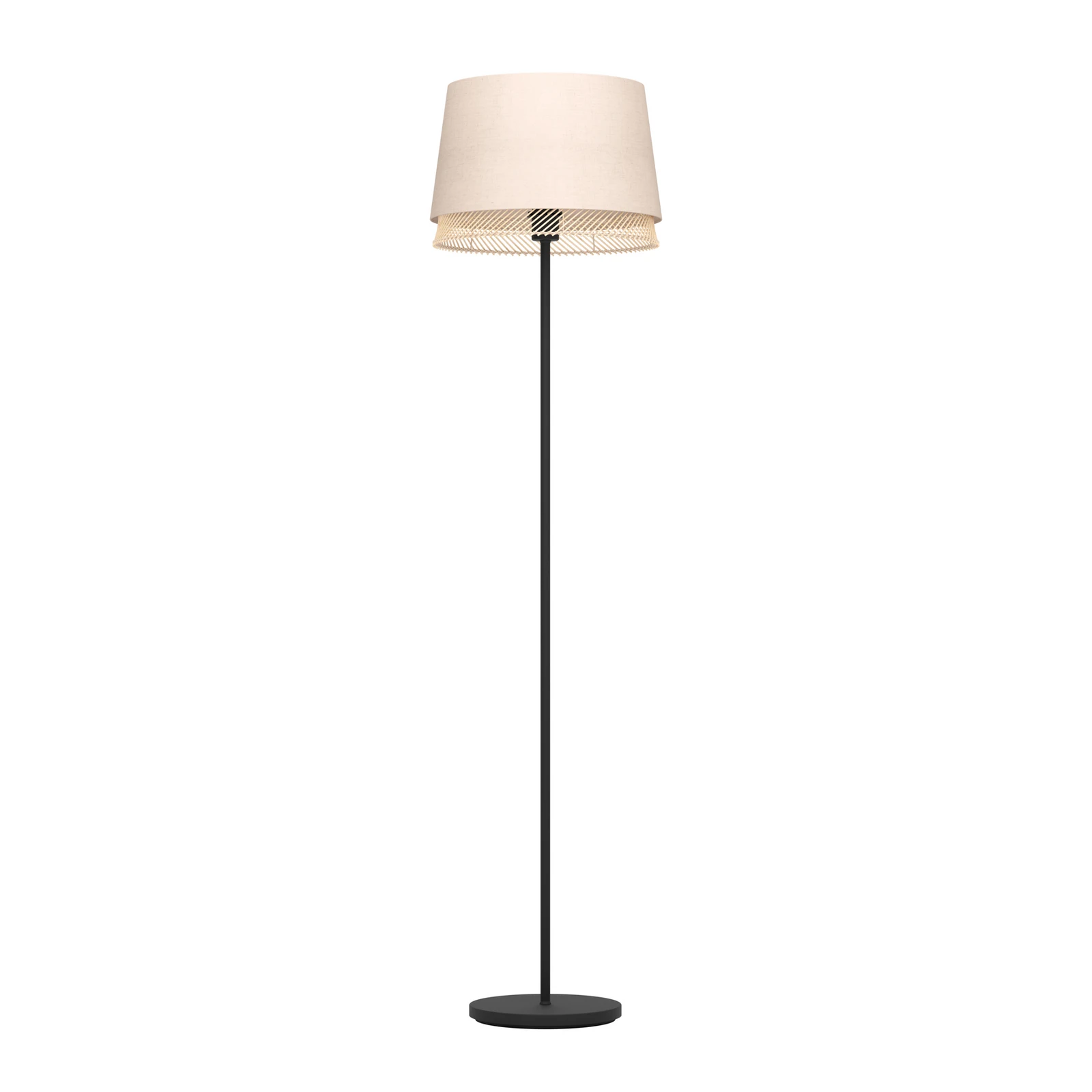 "Tabley" grindų lempa, juoda/natūrali spalva, aukštis 153 cm, audinys