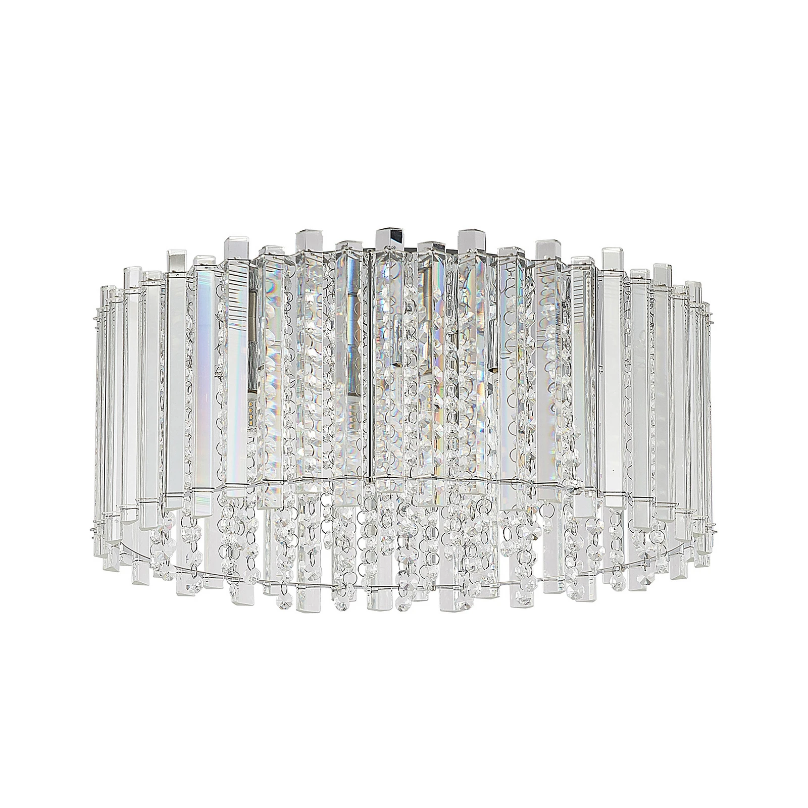 Lucande laevalgusti Limana, Ø 50 cm, kroom, kristall