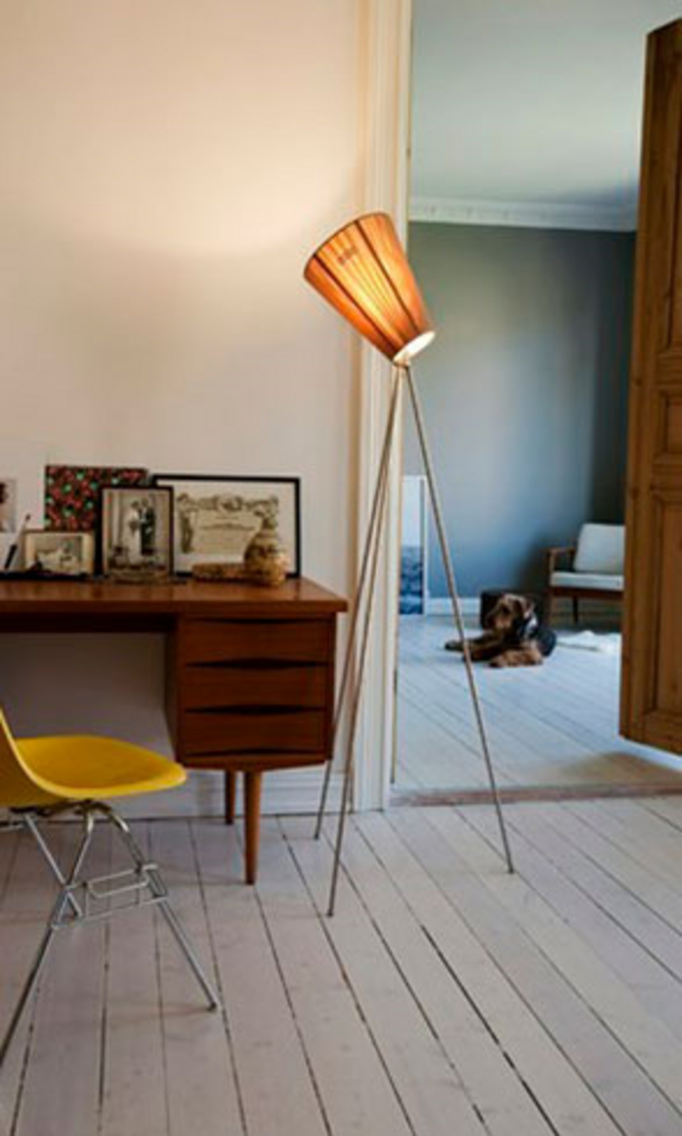 Oslo Wood Lampadaire Acier/Beige - Northern