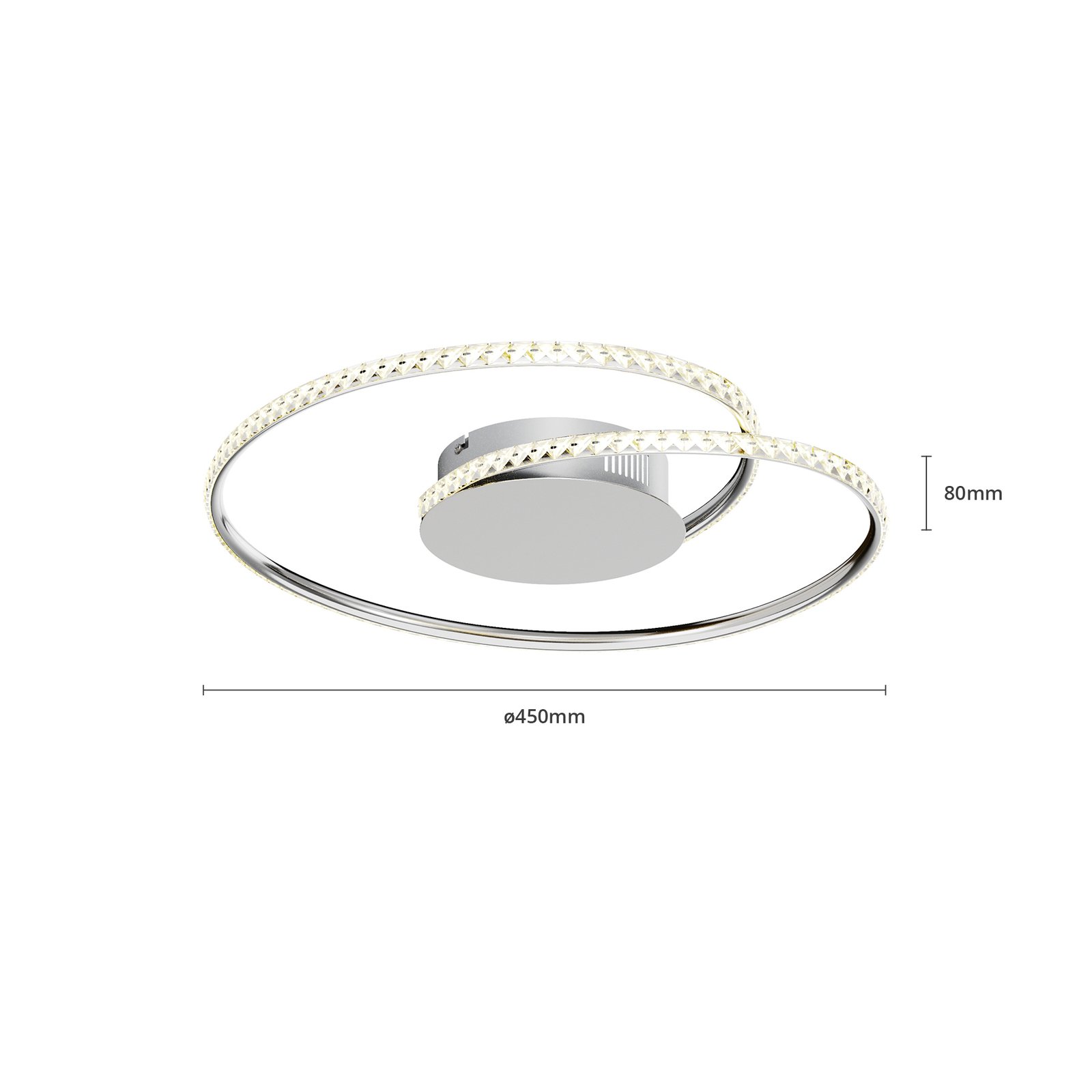Joline LED Lámpara de Techo Ø45 Chrome/Clear - Lindby