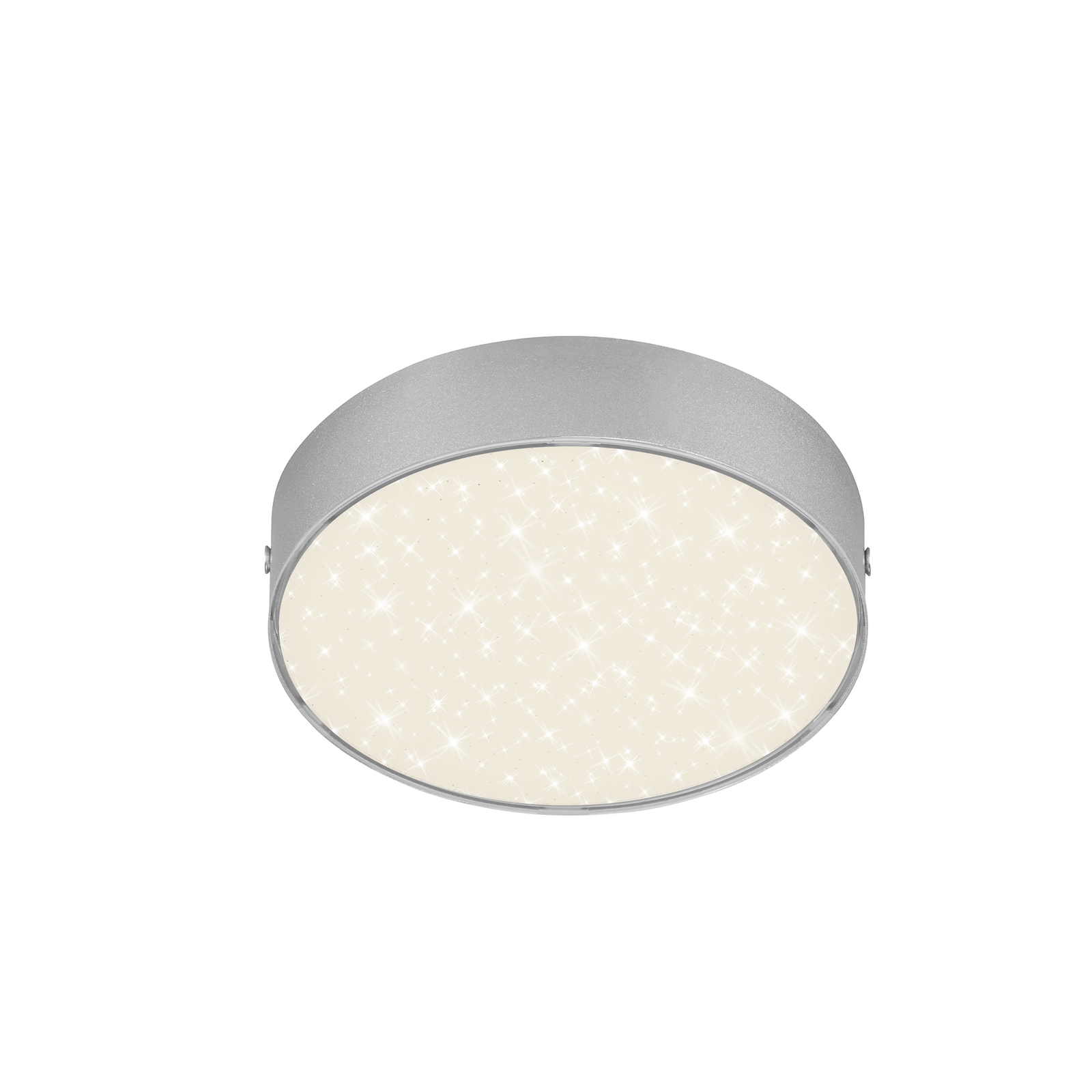LED-taklampa Flame Star, Ø 15,7 cm, silver