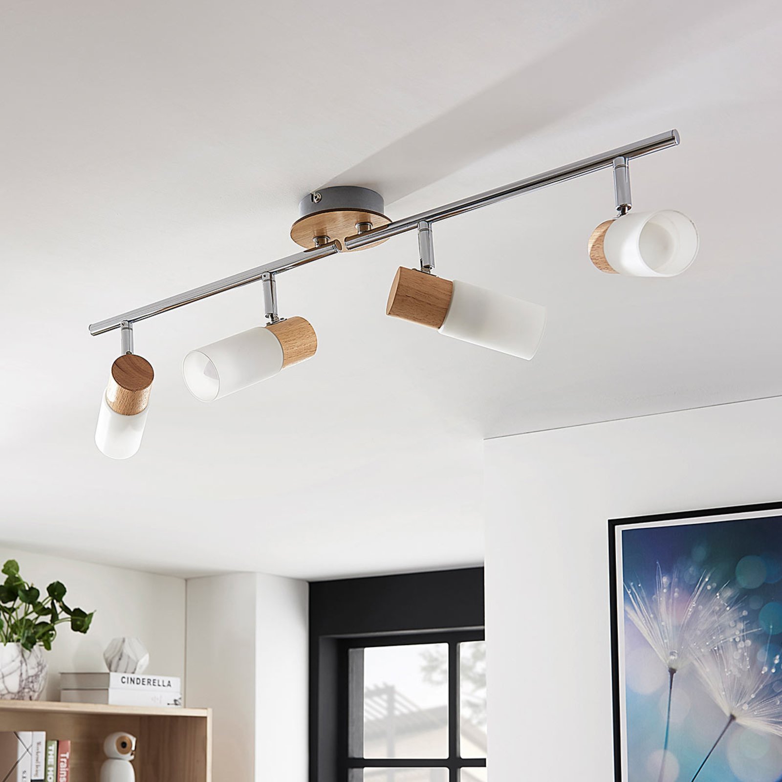 Christoph 4 Lampa Sufitowa Wood/White - Lindby