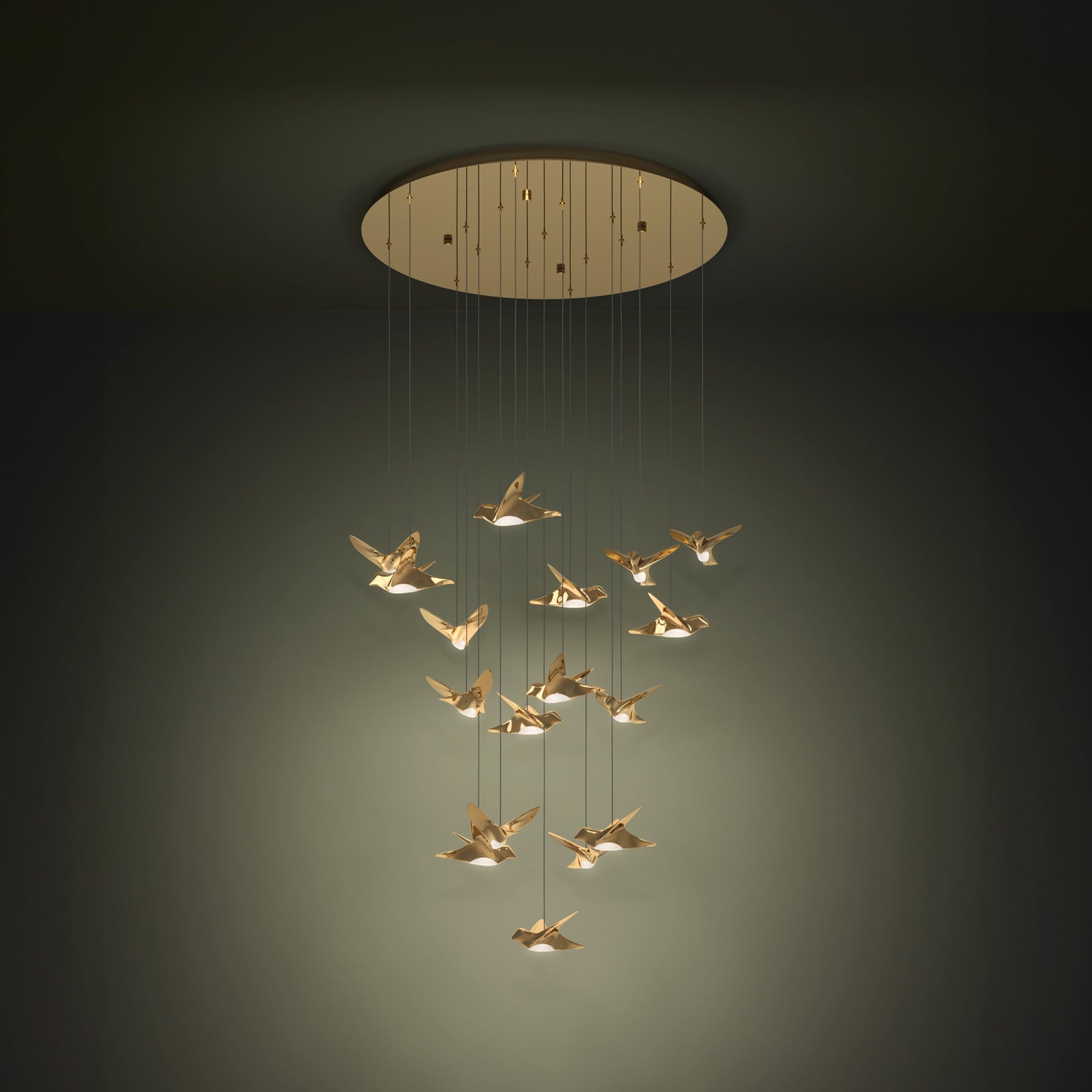 EGLO Stars of Light LED-Pendel Paratebueno alamă rotundă 17fl - Camera de zi / sufragerie - Design - Metal