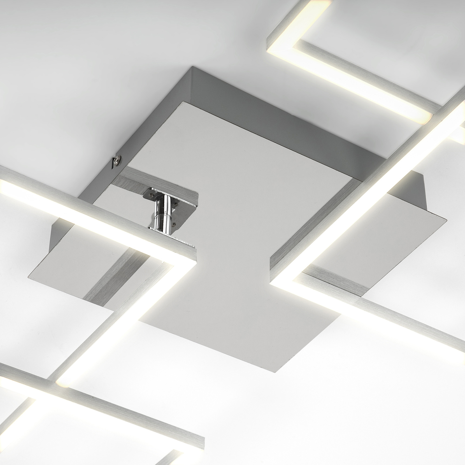 Plafón LED Frame 4 cuadrados cromo 95 x 47 cm