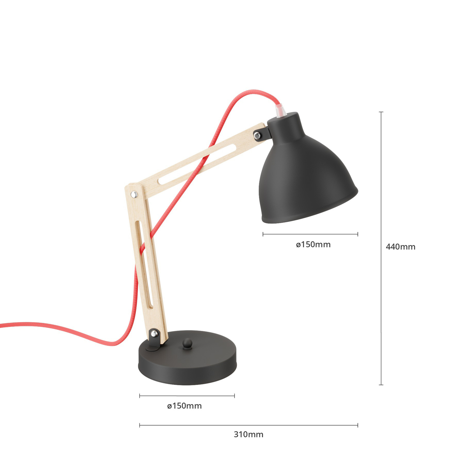 Lampa stołowa Skansen, regulowana, czarna