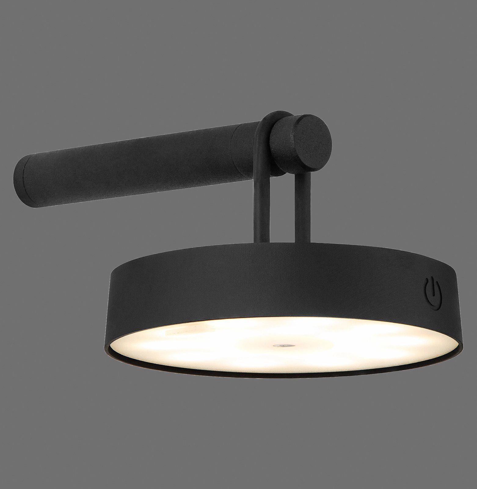 JUST LIGHT. LED-es újratölthető fali lámpa Arma, fekete műanyag IP44