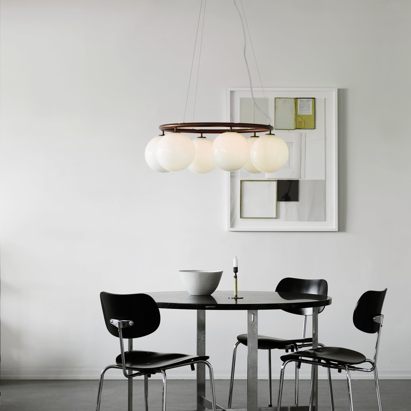 Miira 6 Circular lysekrone, Ø 80 cm, bronse/opal - Nuura