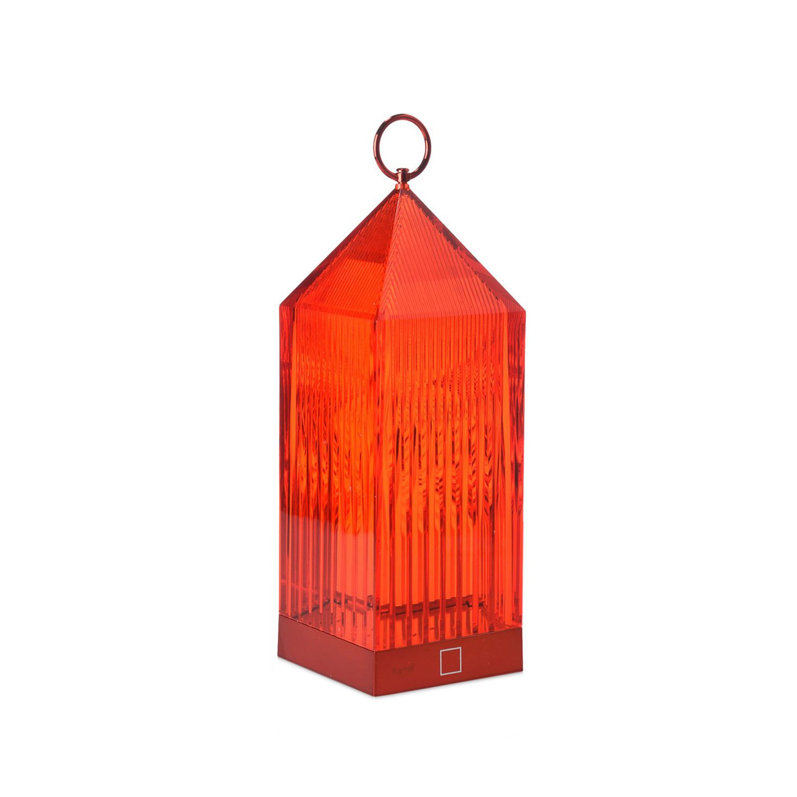 Kartell LED dobíjacia stolová lampa Lantern, červená, recyklovaná, IP54