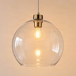Hänglampa Cubus, transparent, glas, Ø 30 cm, E27