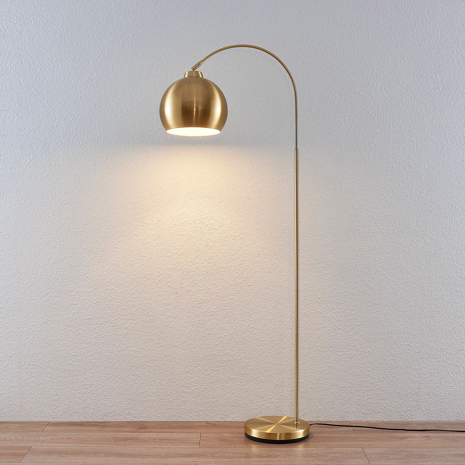 brass arc table lamp