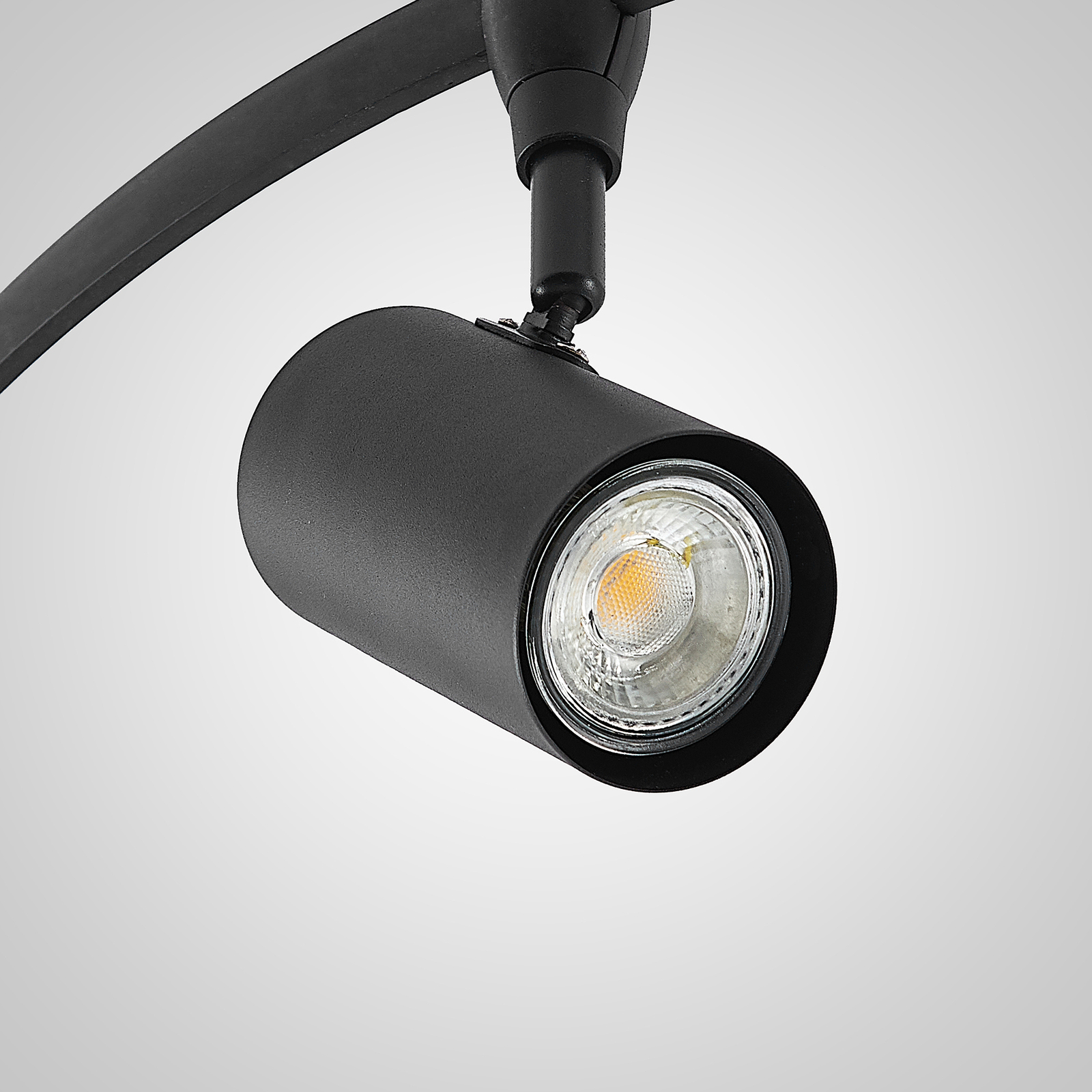 Lindby track lighting system Delila black 6-bulb flexible insert
