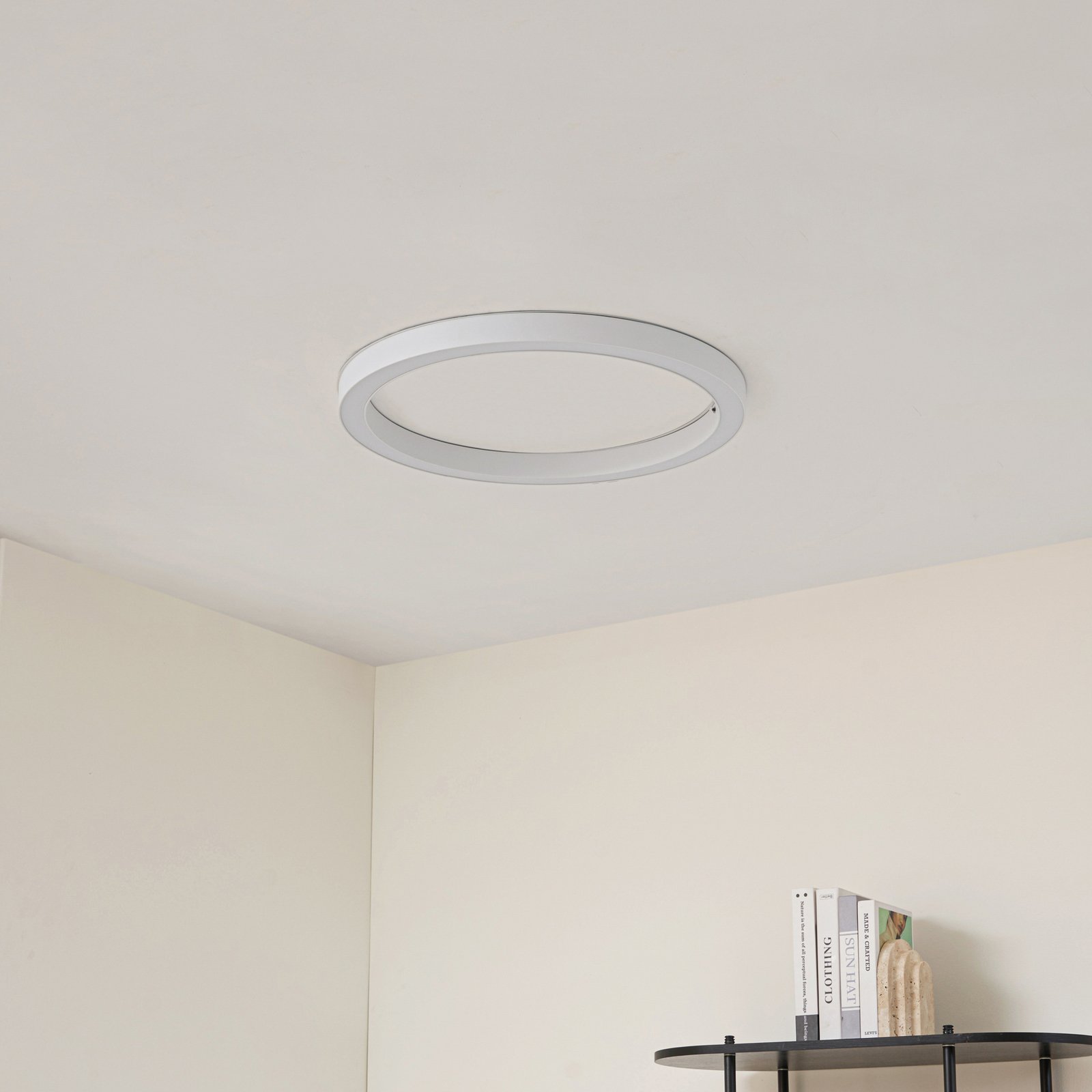 Neor LED mennyezeti lámpa, fehér, Ø 60 cm, CCT, dimmelhető fényerő - Lucande