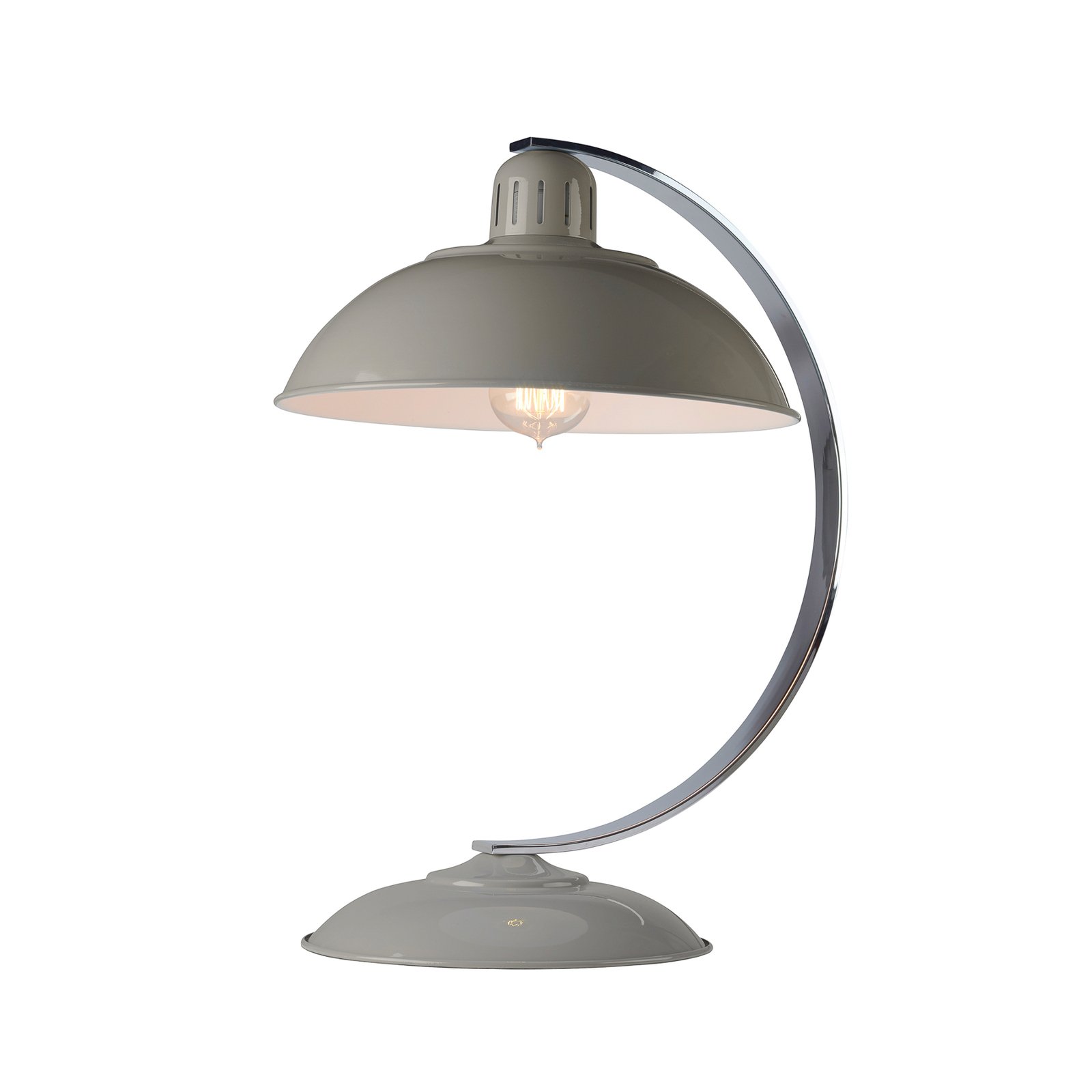 Lámpara de mesa Franklin en estilo retro, gris