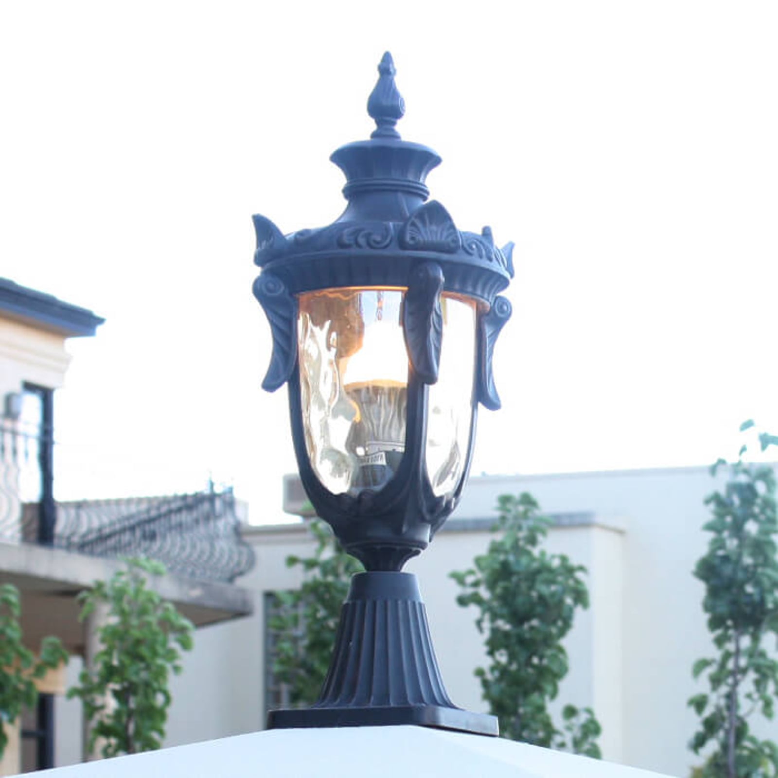 Philadelphia podna lampa, bronca/jantar, 54 cm, IP43 - Elstead
