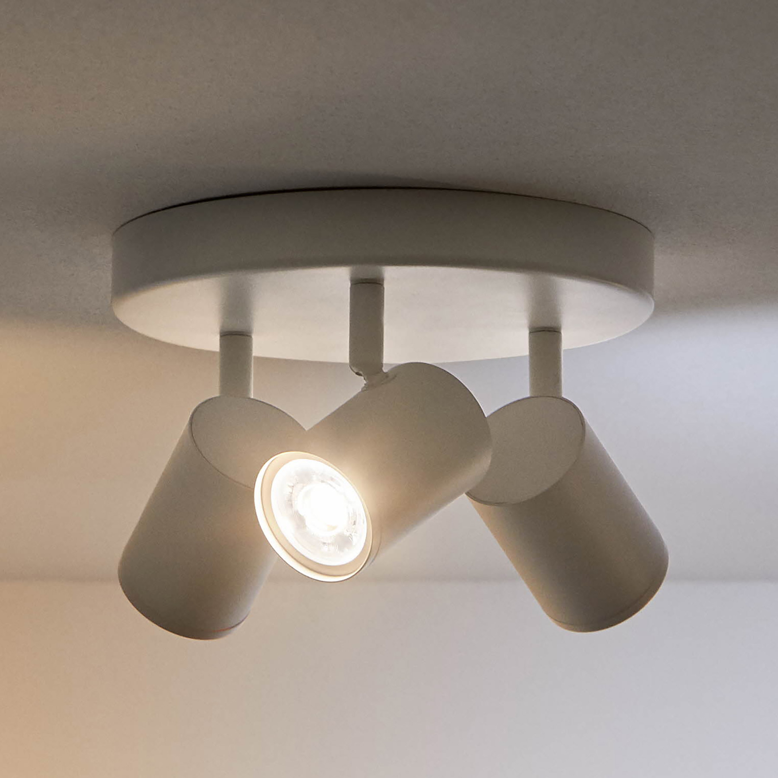 WiZ LED plafondspot Imageo, 3-lamps rond, wit