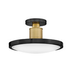 Kieran LED ceiling lamp, black, Ø 36 cm, metal/glass - HINKLEY