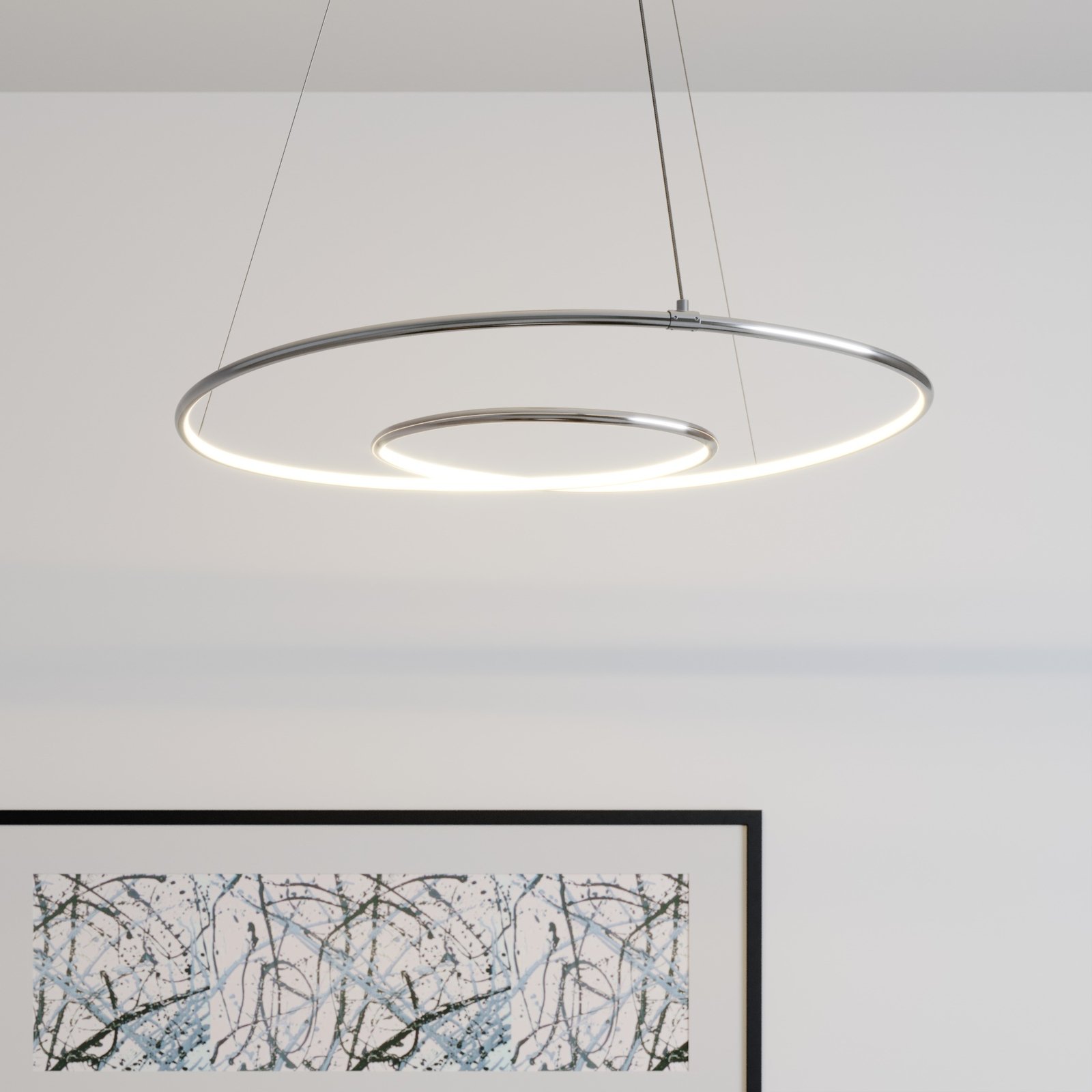 Lindby Lucy LED-hængelampe, 70cm, krom