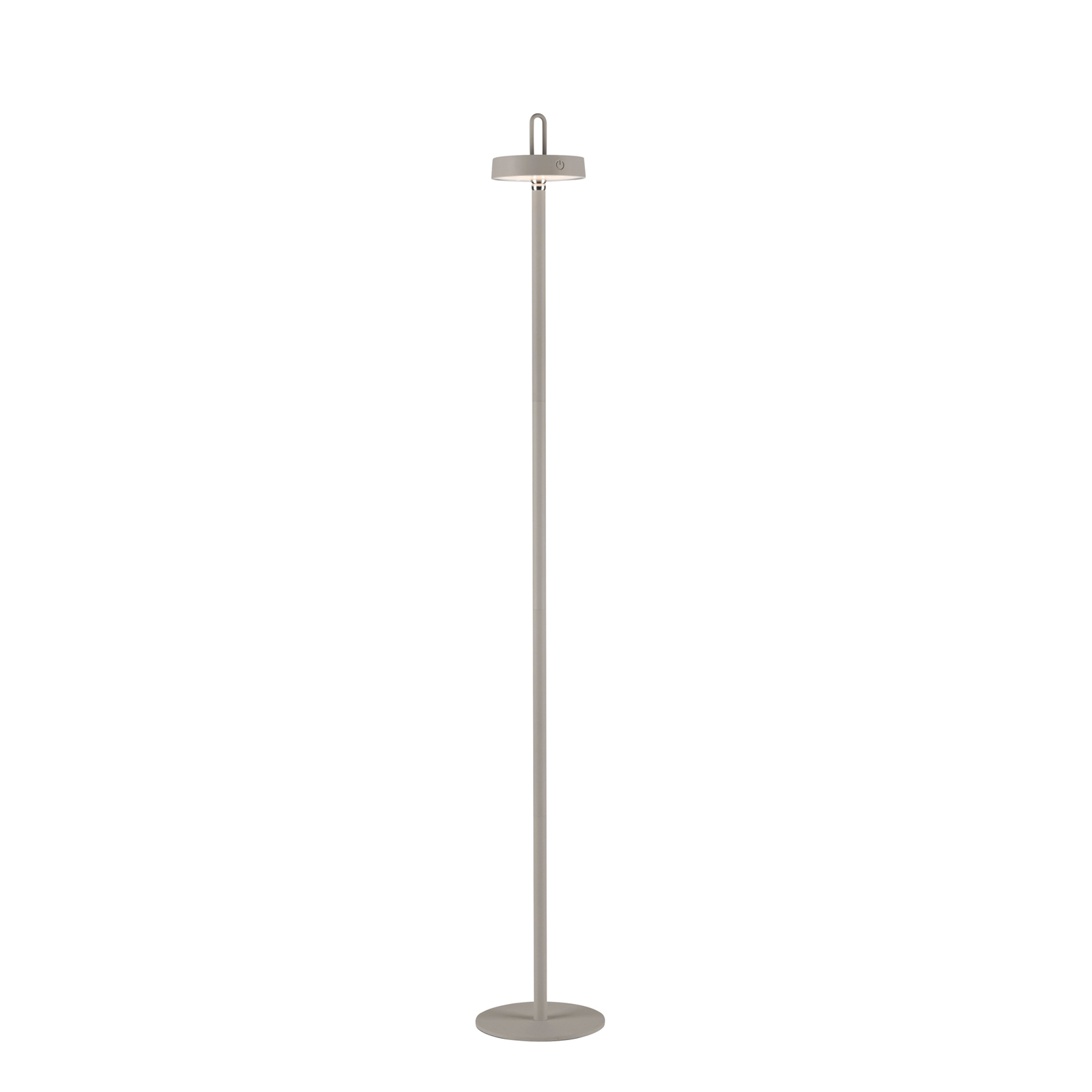 JUST LIGHT. LED-Akku-Stehleuchte Amag, grau-beige Eisen IP44