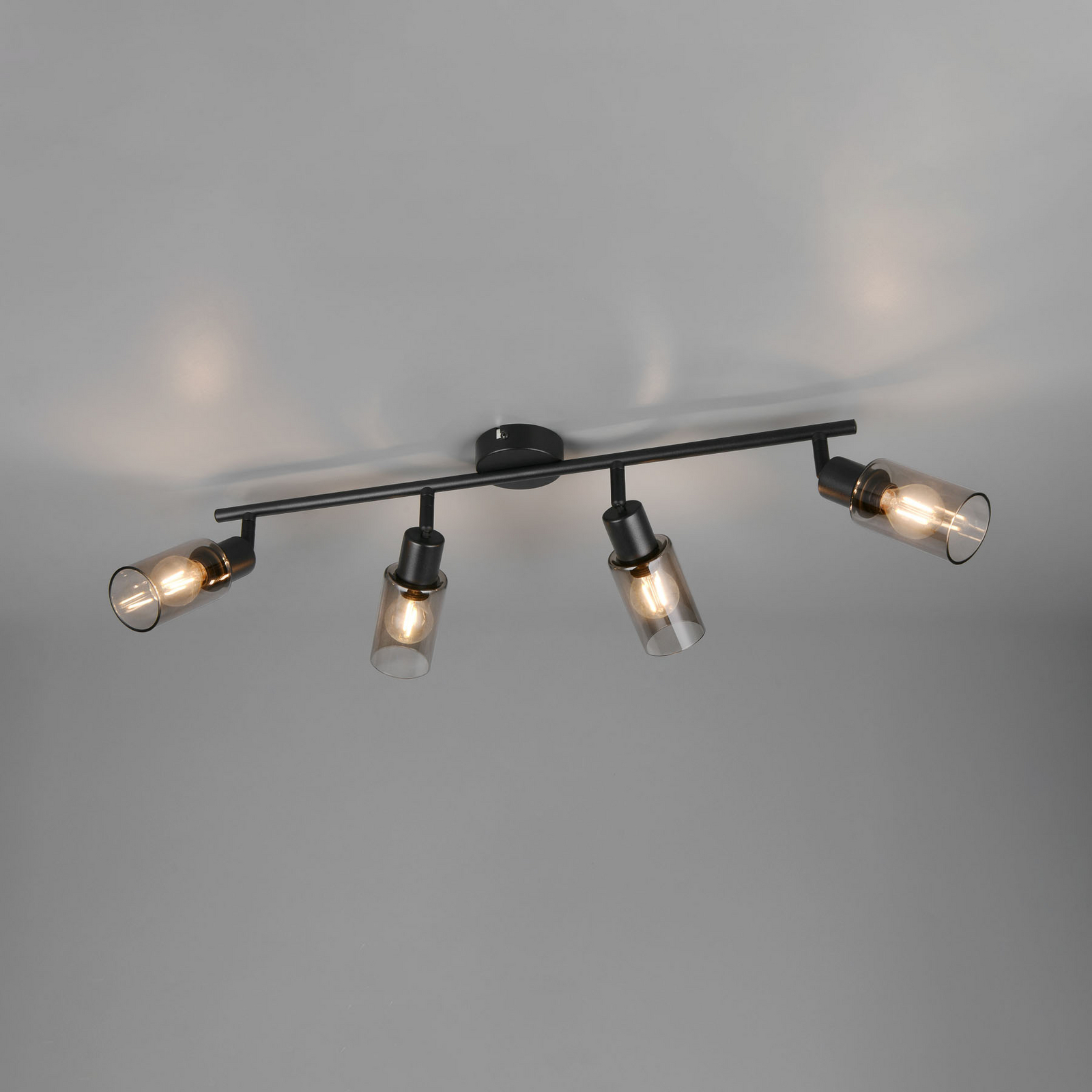 Svetilka Mars, dolžina 82 cm, črna mat, 4-krilna, kovina E14