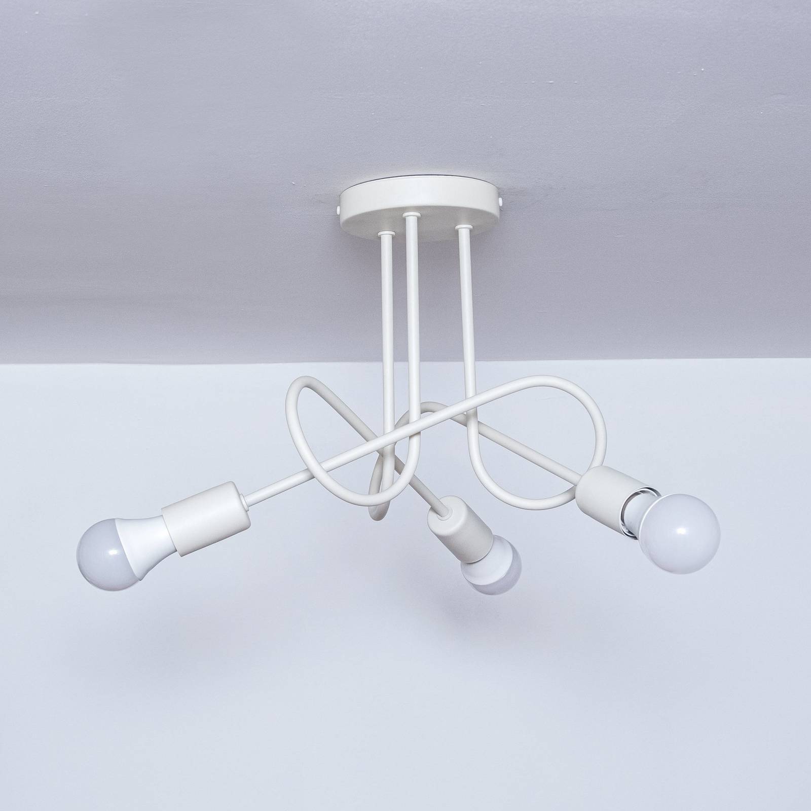 Lampa sufitowa Oxford, piaskowy, Ø 44 cm, metal, 3-punktowa, E27
