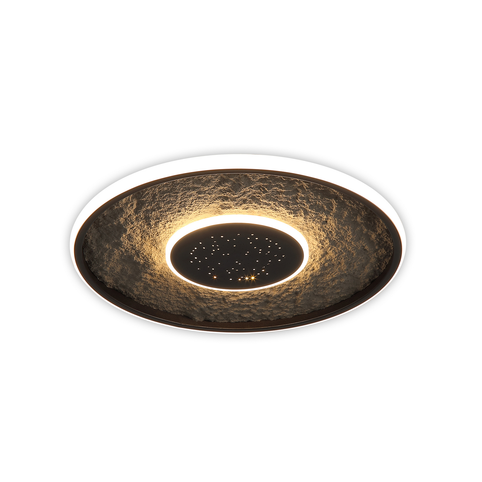LED-Deckenlampe Lumadisc, Sternen-Effekt, schwarz, Ø 41 cm
