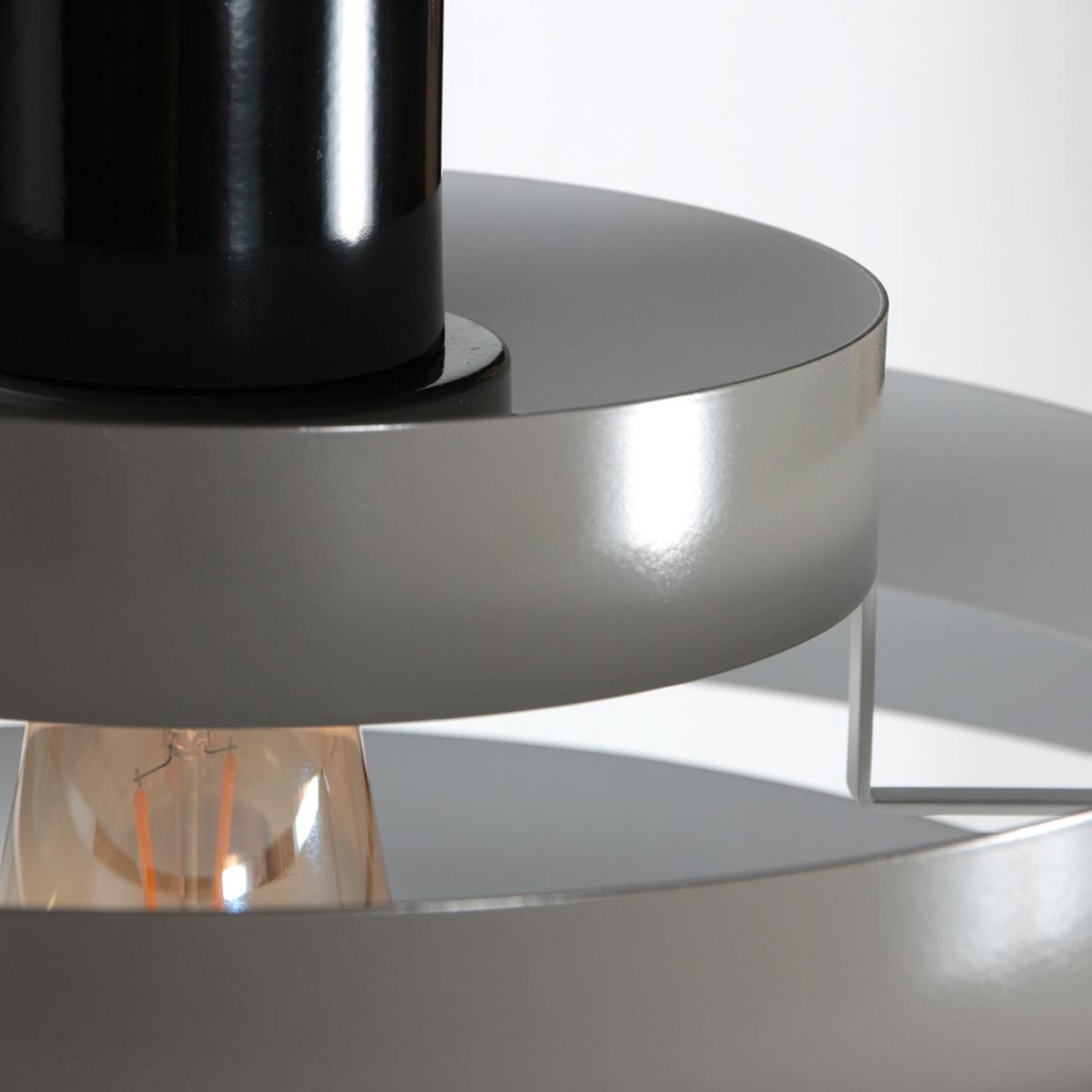 Halo Cirque pendant light, grey, metal, Ø 50 cm, E27