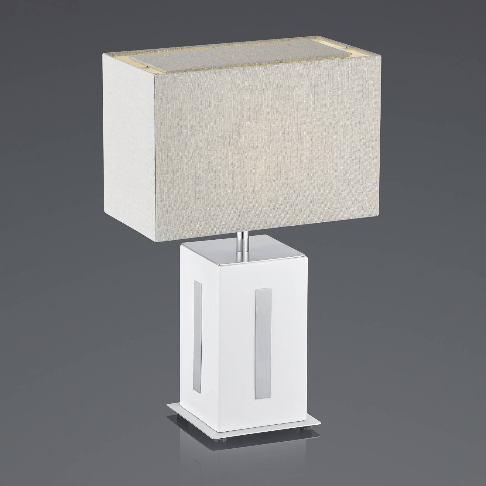 Levně BANKAMP Karlo stolní lampa bílá/šedá, výška 47cm