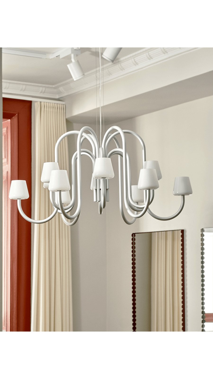 Apollo 1065 Chandelier Alu/White Opal - HAY