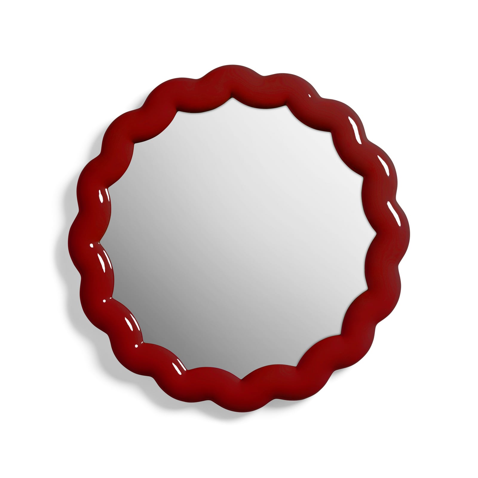 Miroir mural Zigzag Burgundy, rouge, Ø 40,5 cm - &Klevering