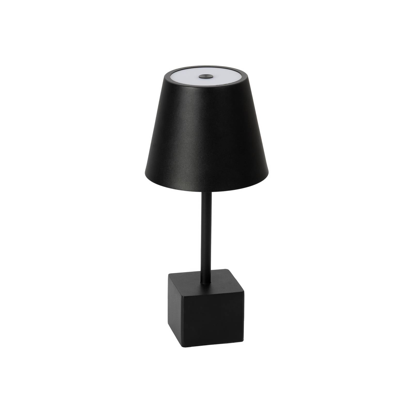 Lindby LED-Akkutischleuchte Janea CUBE, schwarz, Metall