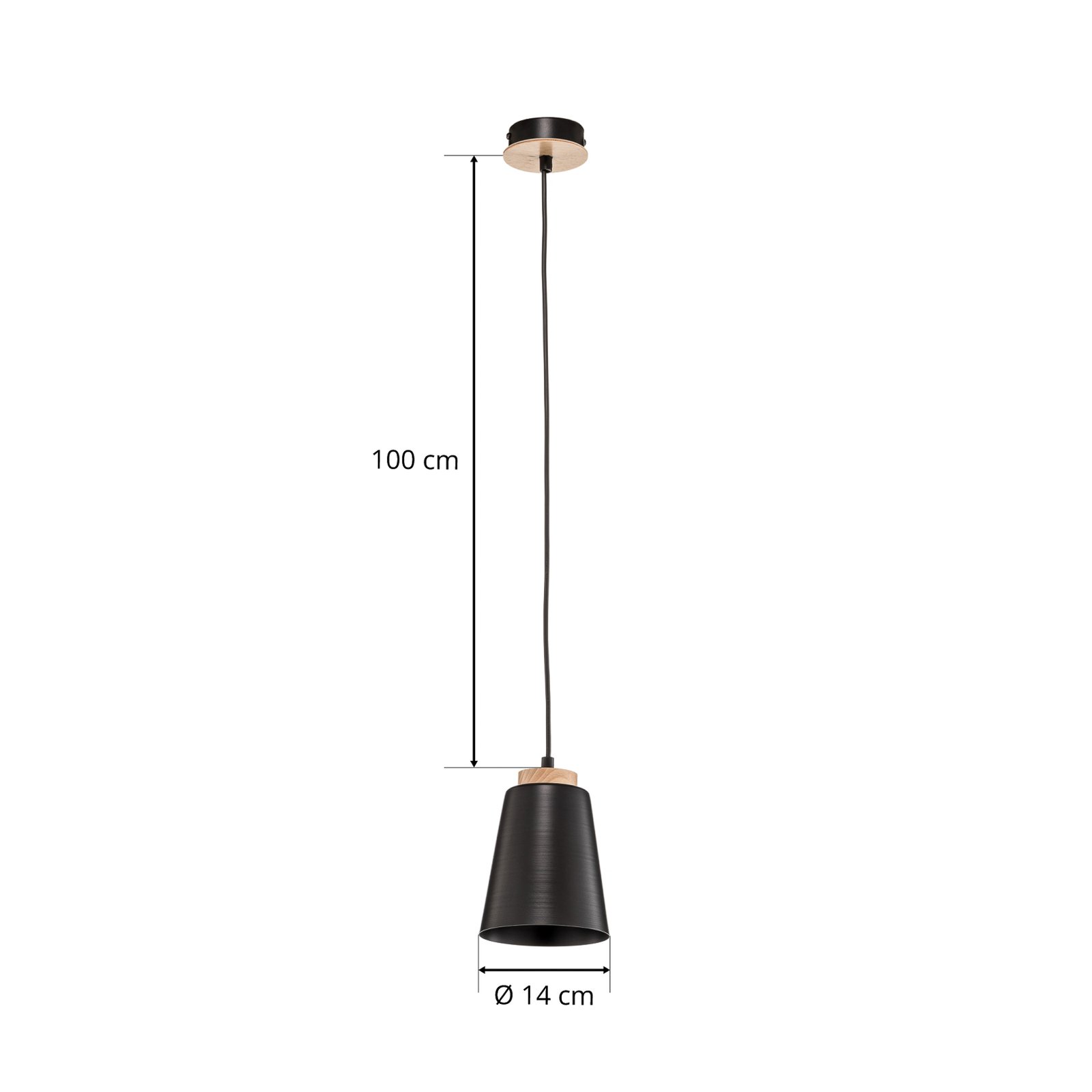 Hanglamp Bolero 1, 1-lamp, zwart