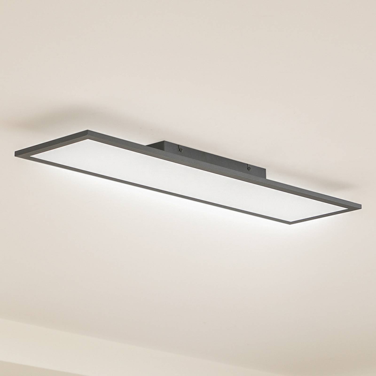 Lindby Panneau LED Enhife noir 80×20 cm