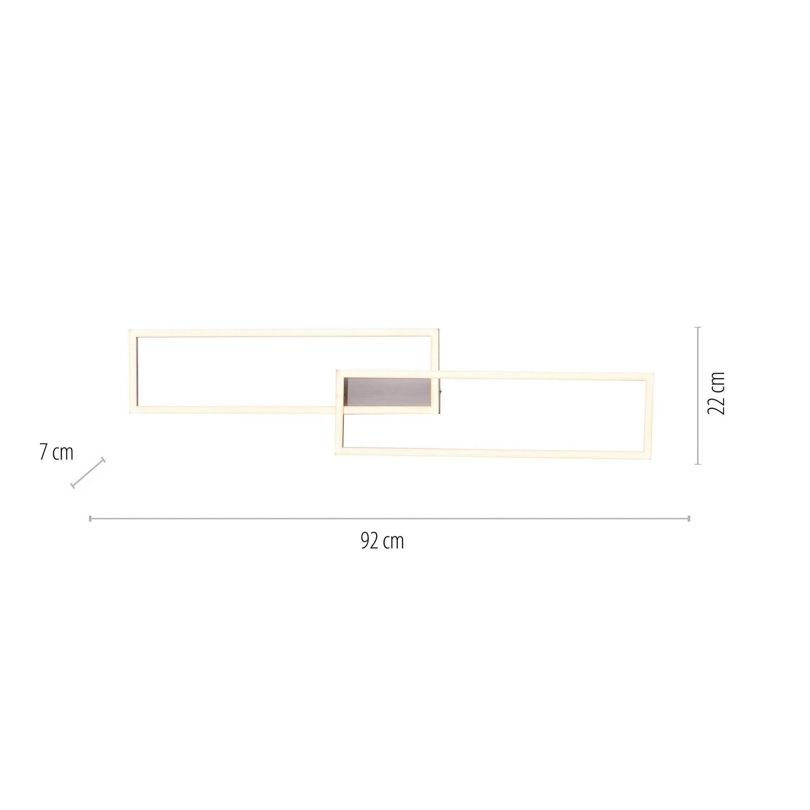 LED-Deckenleuchte Iven, dim, stahl, 92,4x22cm