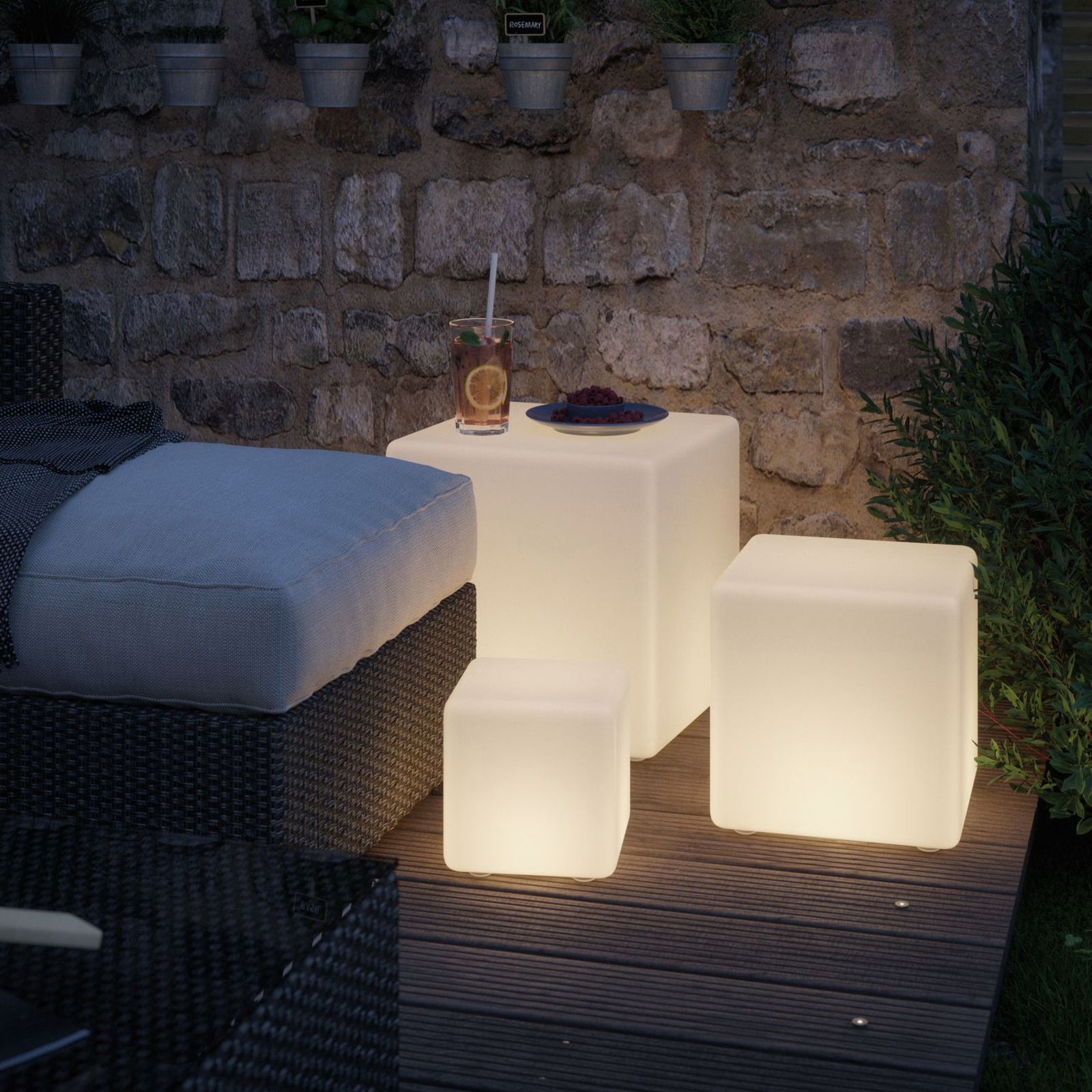 Paulmann Plug & Shine Lampe décorative LED Cube 30 cm